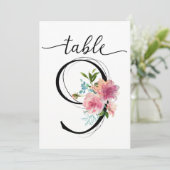 Pivoines roses numéro de table neuf Numéro de tabl (Debout devant)