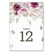 Pivoines Table Numéro de Table de Mariage Floral B (Par défaut)