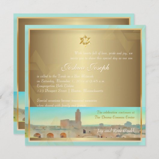 Pix Dezines Tower of David, Jeruzalem Kaart (Voorkant / Achterkant)