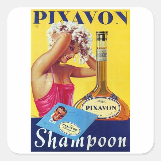 Pixavon Shampoo Vierkante Sticker (Voorkant)