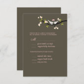 PixDezi rsvp, Doves on cherry blossom branch RSVP Kaartje (Voorkant / Achterkant)