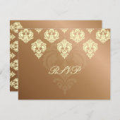 PixDezin Rossellini Damask RSVPs voor 5x7 nodigt u RSVP Kaartje (Voorkant / Achterkant)