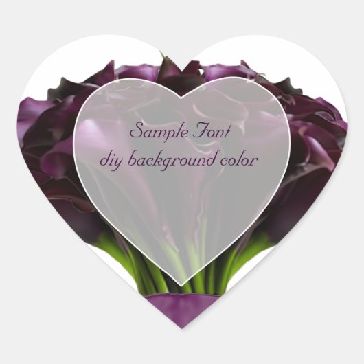 PixDezine bordeaux calla/DIY achtergrond kleur Hart Sticker (Voorkant)