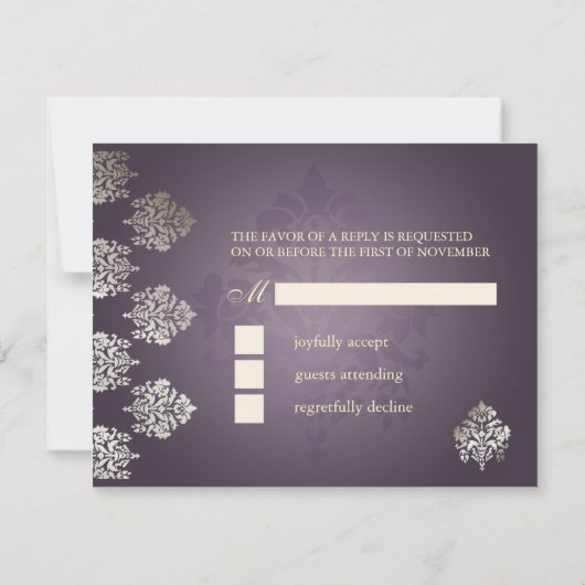 PixDezine Damask6 RSVP nécessite des invitations 5 (Dos)