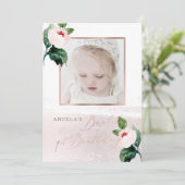 PixDezine Doop+1e B'day Waterverf Blush Rozen Kaart (Staand voorkant)