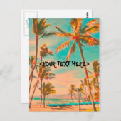 PixDezine  Hawaiian Beach Scene Briefkaart (Voorkant / Achterkant)