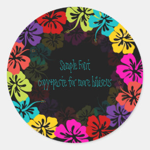 PixDezine hibiscus lei/DIY achtergrondkleur Ronde Sticker