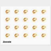 PixDezine kus/gouden lippen Ronde Sticker (Vel)