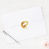 PixDezine kus/gouden lippen Ronde Sticker (Envelop)