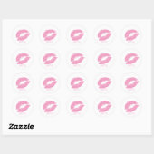 PixDezine kus/roze lippen Ronde Sticker (Vel)