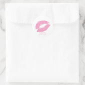 PixDezine kus/roze lippen Ronde Sticker (Tas)