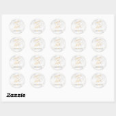 PixDezine Marmer/Faux Gold Save Onze Datum Ronde Sticker (Vel)