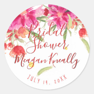 PixDezine Mei Bloem Waterverf/DIY evenement Ronde Sticker