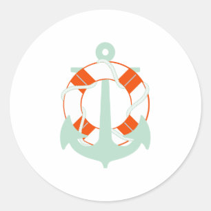 PixDezine nautisch/anker/redder/ Ronde Sticker