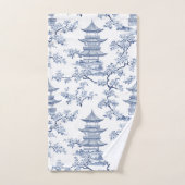 PixDezine Pagodes de Chinoiserie Bleu Fleurs de Ce (Serviette à main)