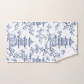 PixDezine Pagodes de Chinoiserie Bleu Fleurs de Ce (Serviette à main)