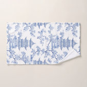 PixDezine Pagodes de Chinoiserie Bleue Fleurs de C (Serviette à main)