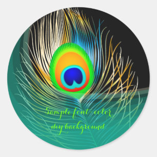 PixDezine pauwenpluim/DIY achtergrond Ronde Sticker