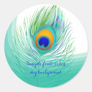 PixDezine pauwenpluim Ronde Sticker