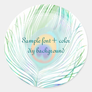 PixDezine pauwenpluim Ronde Sticker