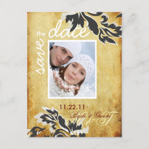 PixDezine Pearl Damask 12 Opslagdatum Aankondigingskaart