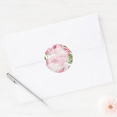 PixDezine roze  rozen Ronde Sticker (Envelop)