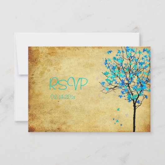 PixDezine rsvp viintage feuilles d'érable bleu (Devant)