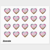 PixDezine strand + roze plumeria Hart Sticker (Vel)