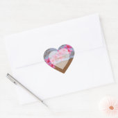 PixDezine strand + roze plumeria Hart Sticker (Envelop)