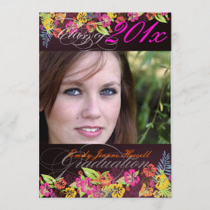 PixDezine Trendy Tropische bloemen 2011 Afstuderen Kaart