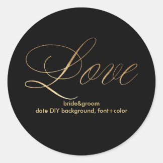 PixDezine verbijsterd faux goud/liefde Ronde Sticker