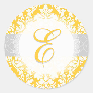 PixDezine versailles damast/monogram/doe-het-zelf Ronde Sticker