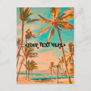PixDezine Vintage Hawaiaanse strand scene Briefkaart