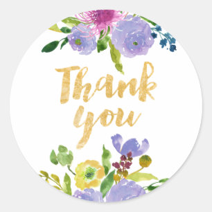 PixDezine waterverf florale/munt ranunculus Ronde Sticker