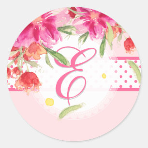 PixDezine waterverf mei bloem/diy trim kleur Ronde Sticker