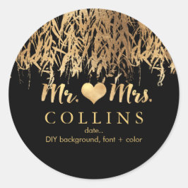 PixDezine Willow Leaves/Faux Gold/DIY achtergrond Ronde Sticker