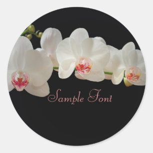 PixDezine witte orchidee/DIY achtergrond kleur Ronde Sticker
