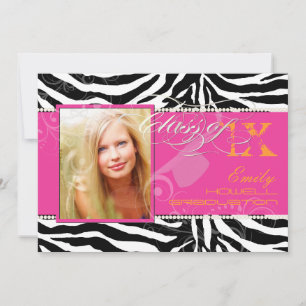 PixDezines 2012 Afgestudeerden, zebraprint/DIY kle Kaart