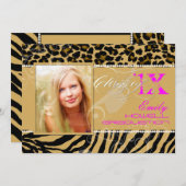 PixDezines 2012 Afstudeerders, zebra+cheetah/diy k Kaart (Voorkant / Achterkant)