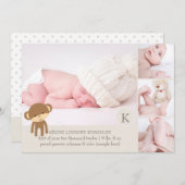 PixDezines aap foto's geboorte aankondiging (Voorkant / Achterkant)