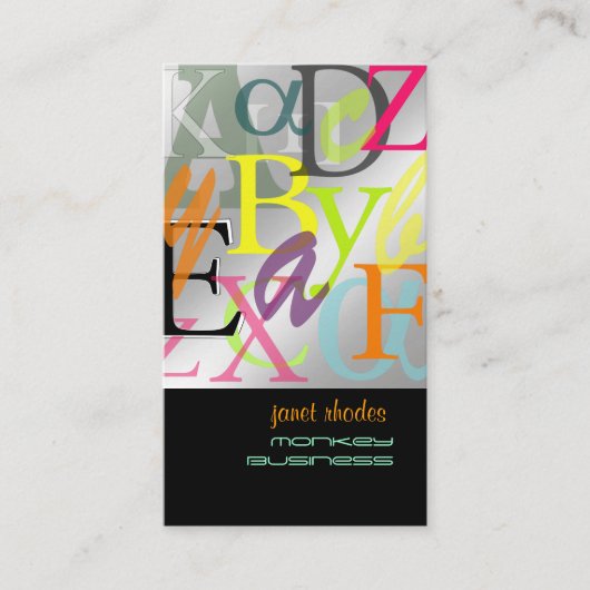 PixDezines ABC, Griekse Alpha Visitekaartje (Voorkant)