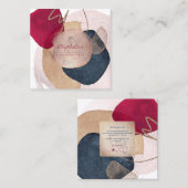 PixDezines Abstract Arrangement H2 Roos Gold Vierkante Visitekaartje (Voorkant / Achterkant)