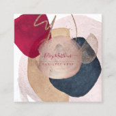 PixDezines Abstract Arrangement H2 Roos Gold Vierkante Visitekaartje (Voorkant)