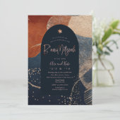 PixDezines Abstract Modern B'nai Mitzvah Kaart (Staand voorkant)