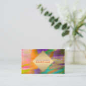 PixDezines Abstracte Boho Waterverf Visitekaartje (Staand voorkant)