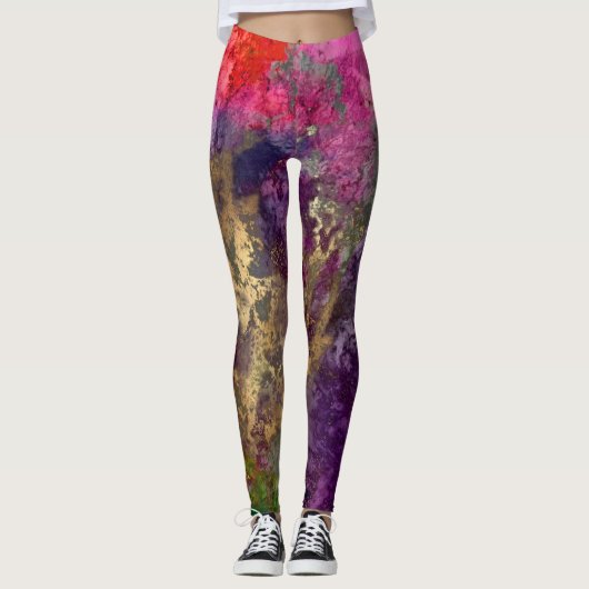 PixDezines Abstracte Melkweg / Kosmische Energie Leggings (Voorkant)