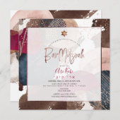 PixDezines Abstracte Modern Bar Mitzvah Kaart (Voorkant / Achterkant)