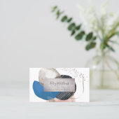 PixDezines Abstracte Regeling H2 Navy Blauwgroen Visitekaartje (Staand voorkant)