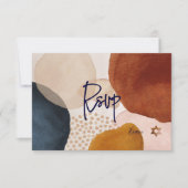 PixDezines Abstracte RSVP Navy Bar Mitzvah✡ (Voorkant)