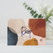 PixDezines Abstracte RSVP Navy Bar Mitzvah✡ (Staand voorkant)